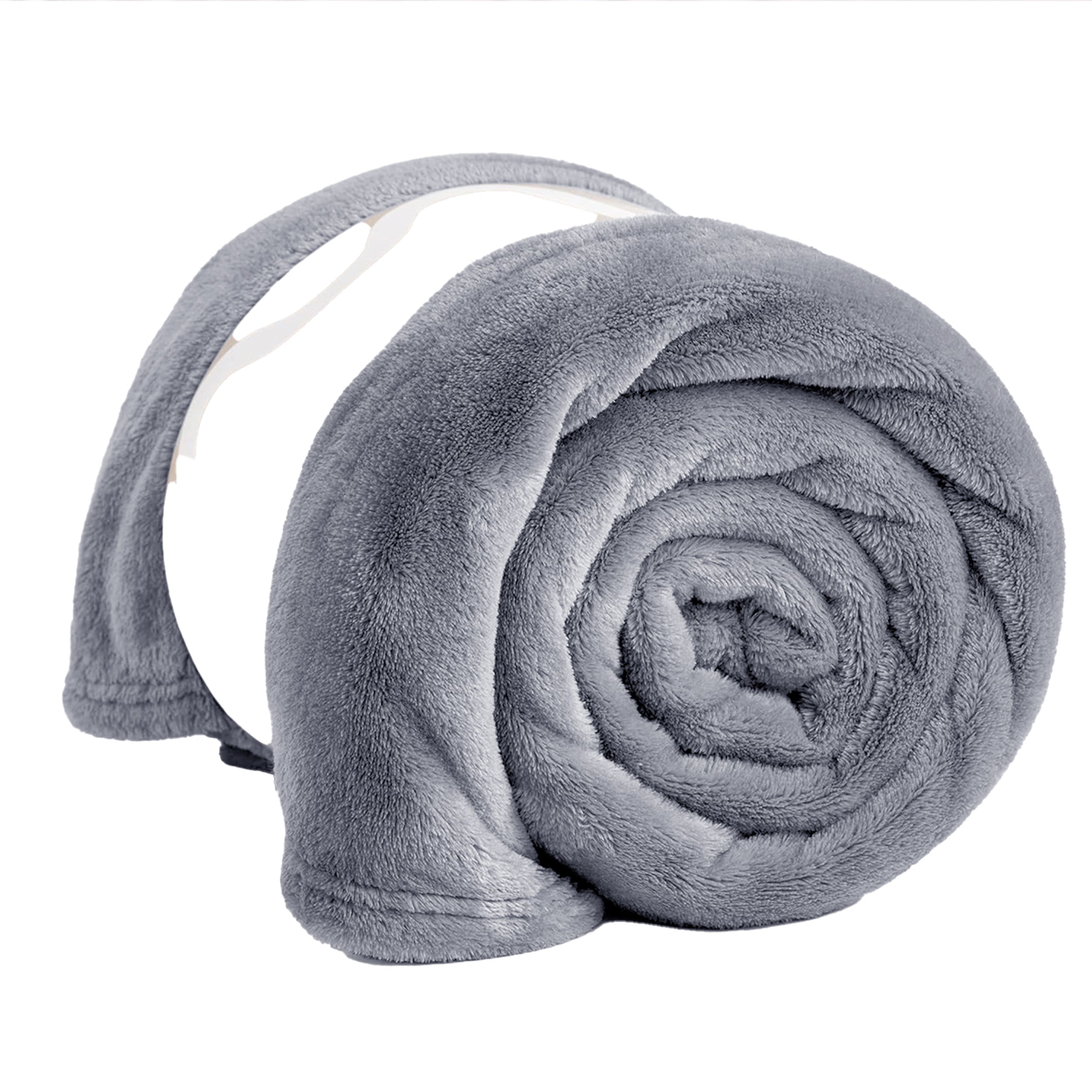 Lightweight Reversible Faux Fur Throw Fleece Blanket For Sofa & Bed