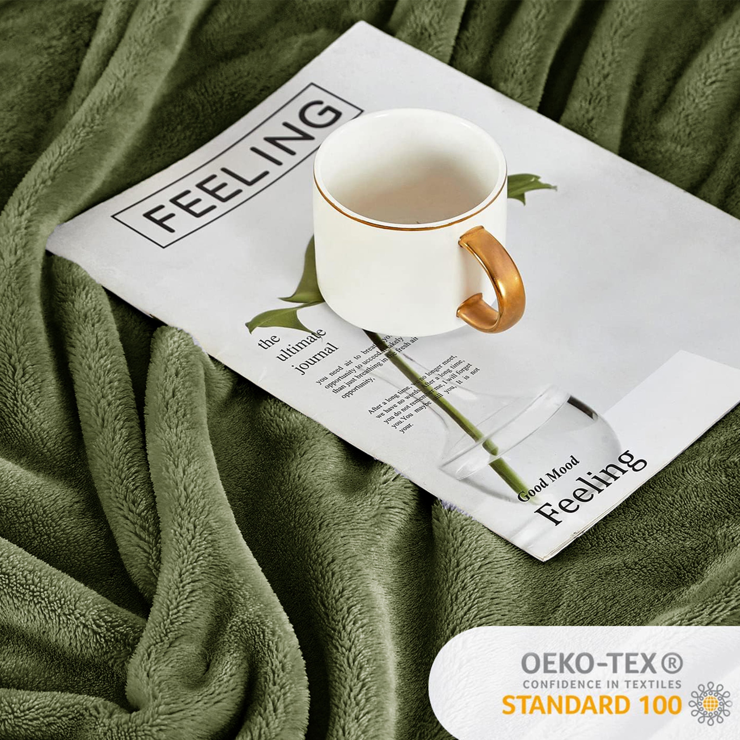 Lightweight Reversible Faux Fur Throw Fleece Blanket For Sofa & Bed