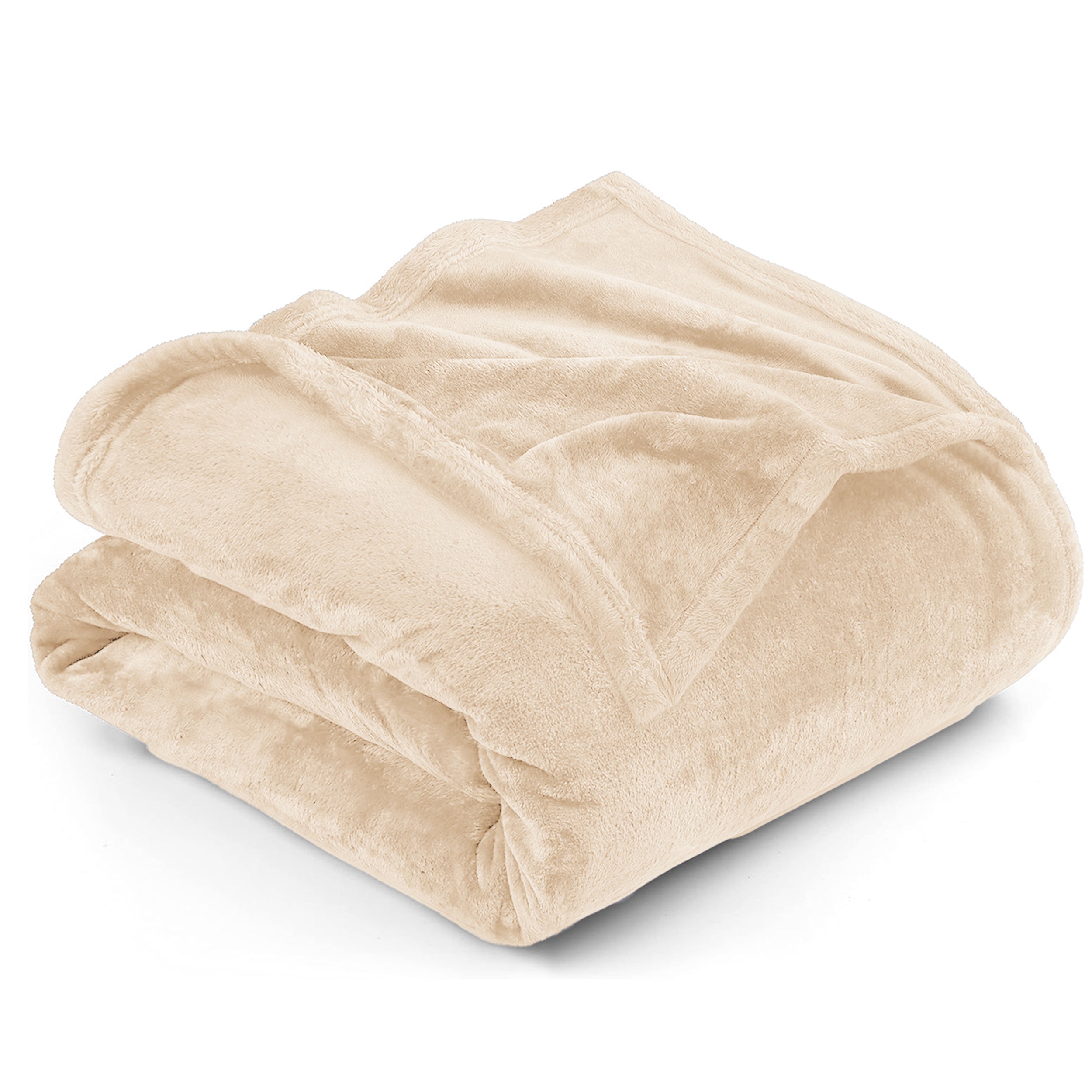 Lightweight Reversible Faux Fur Throw Fleece Blanket For Sofa & Bed