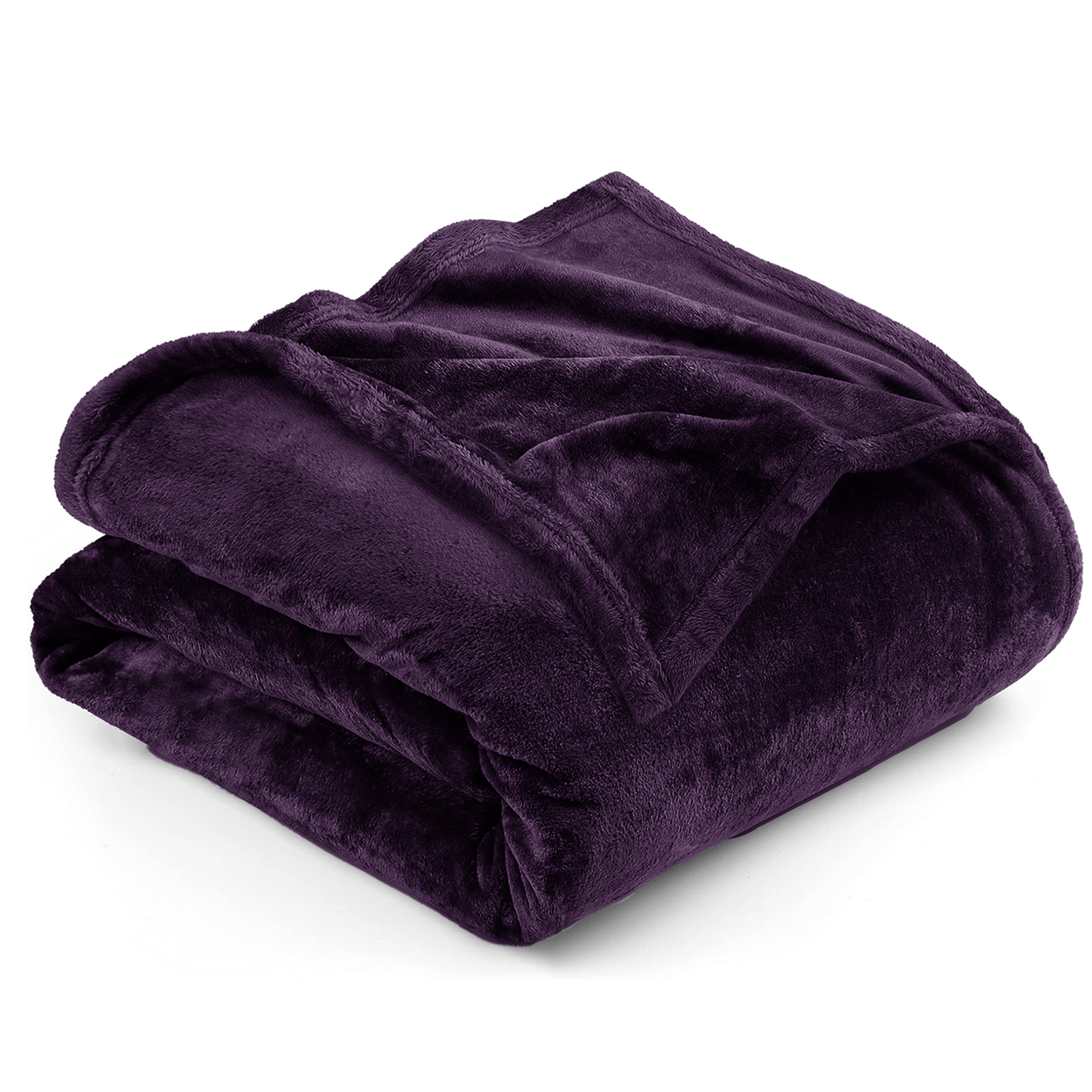 Lightweight Reversible Faux Fur Throw Fleece Blanket For Sofa & Bed