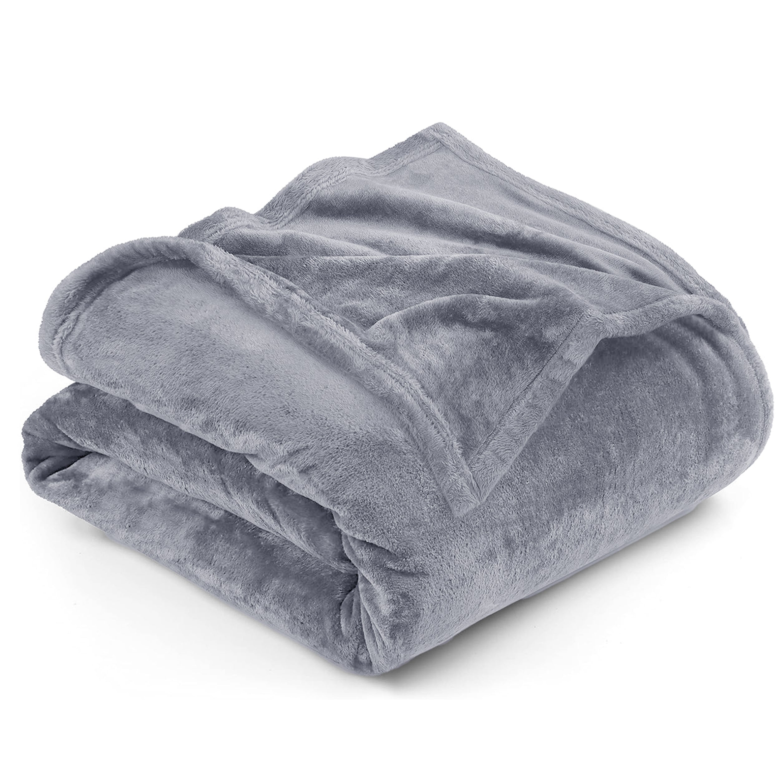 Lightweight Reversible Faux Fur Throw Fleece Blanket For Sofa & Bed