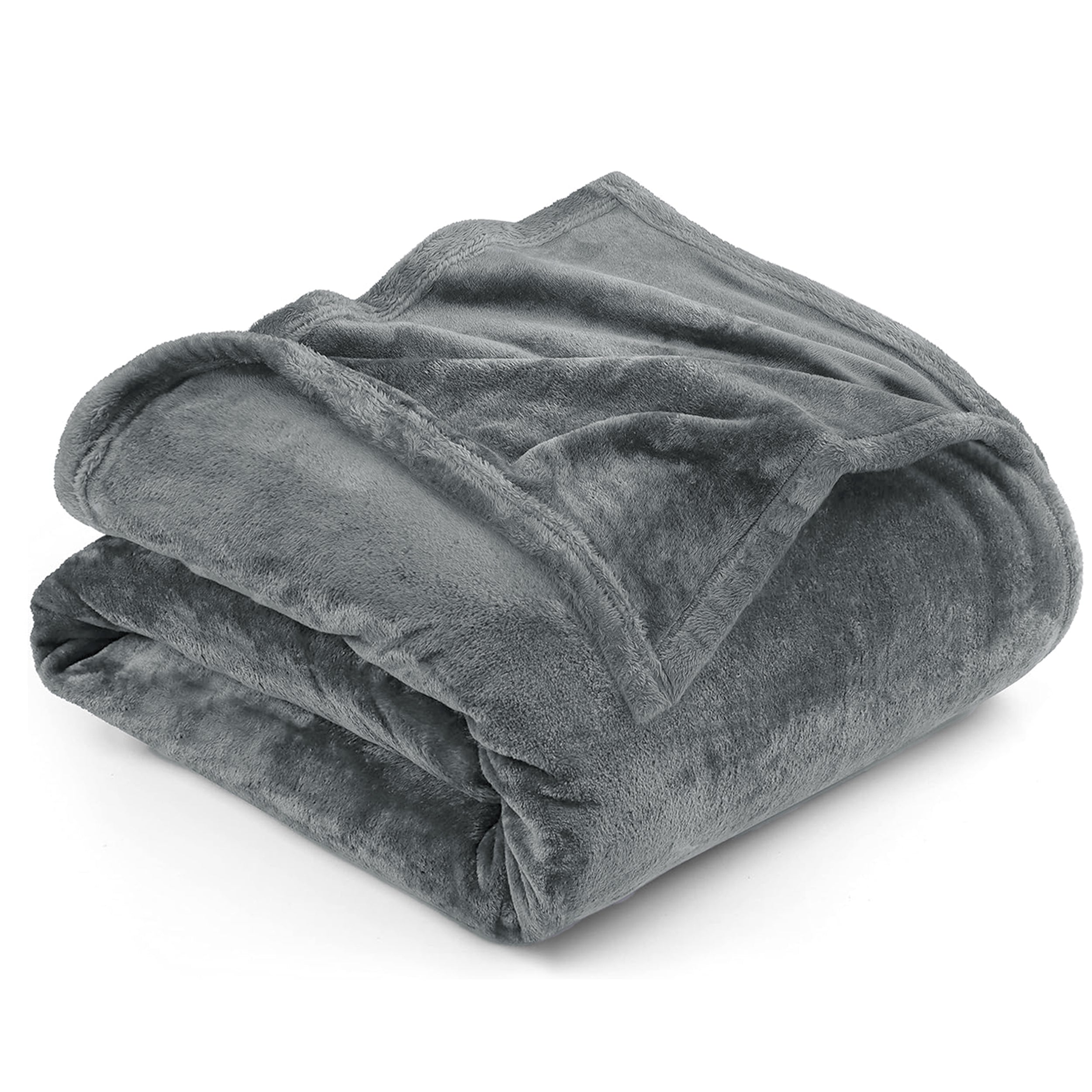 Lightweight Reversible Faux Fur Throw Fleece Blanket For Sofa & Bed
