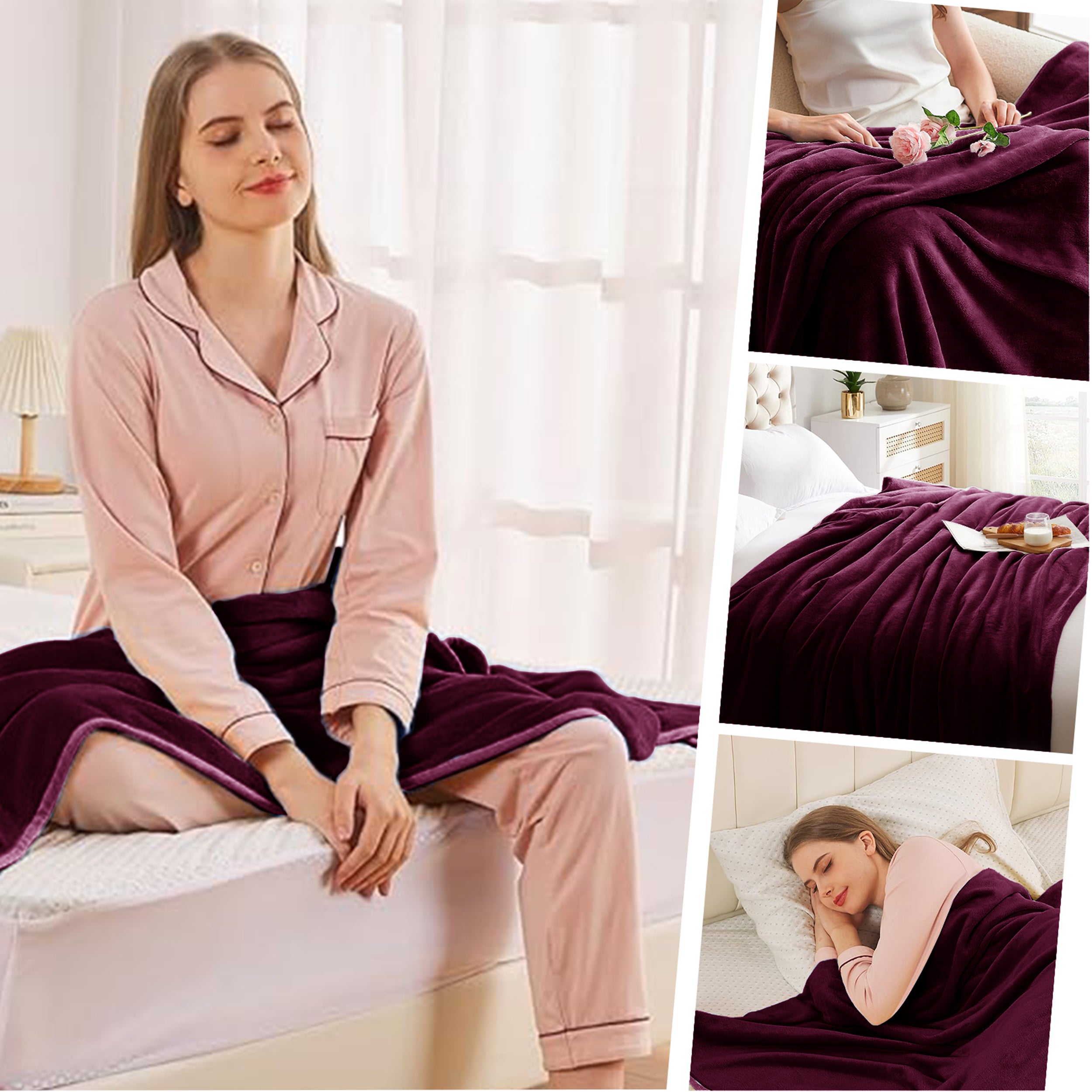 Lightweight Super Soft 450 GSM Fluffy Mink Throw Blanket