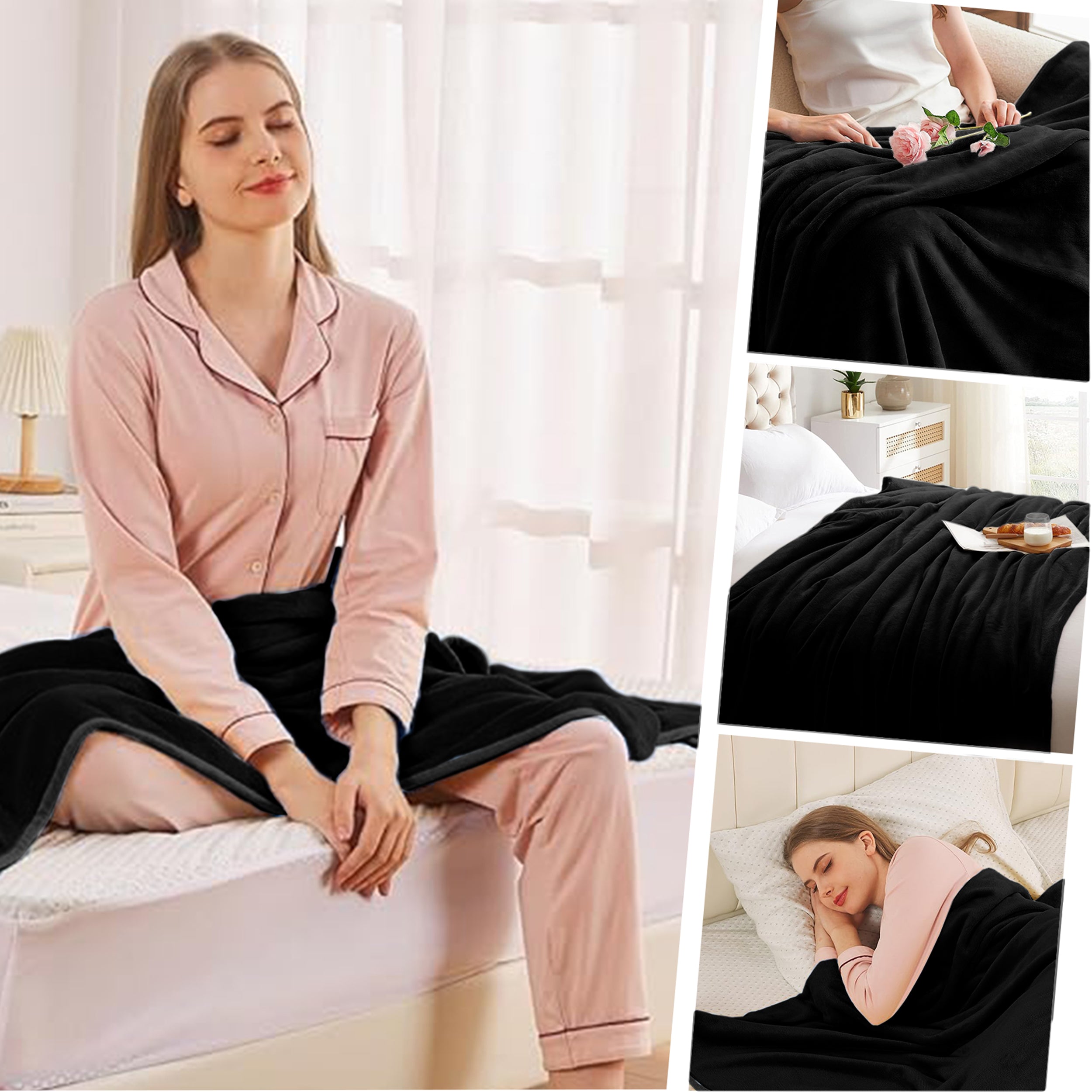 Lightweight Super Soft 450 GSM Fluffy Mink Throw Blanket