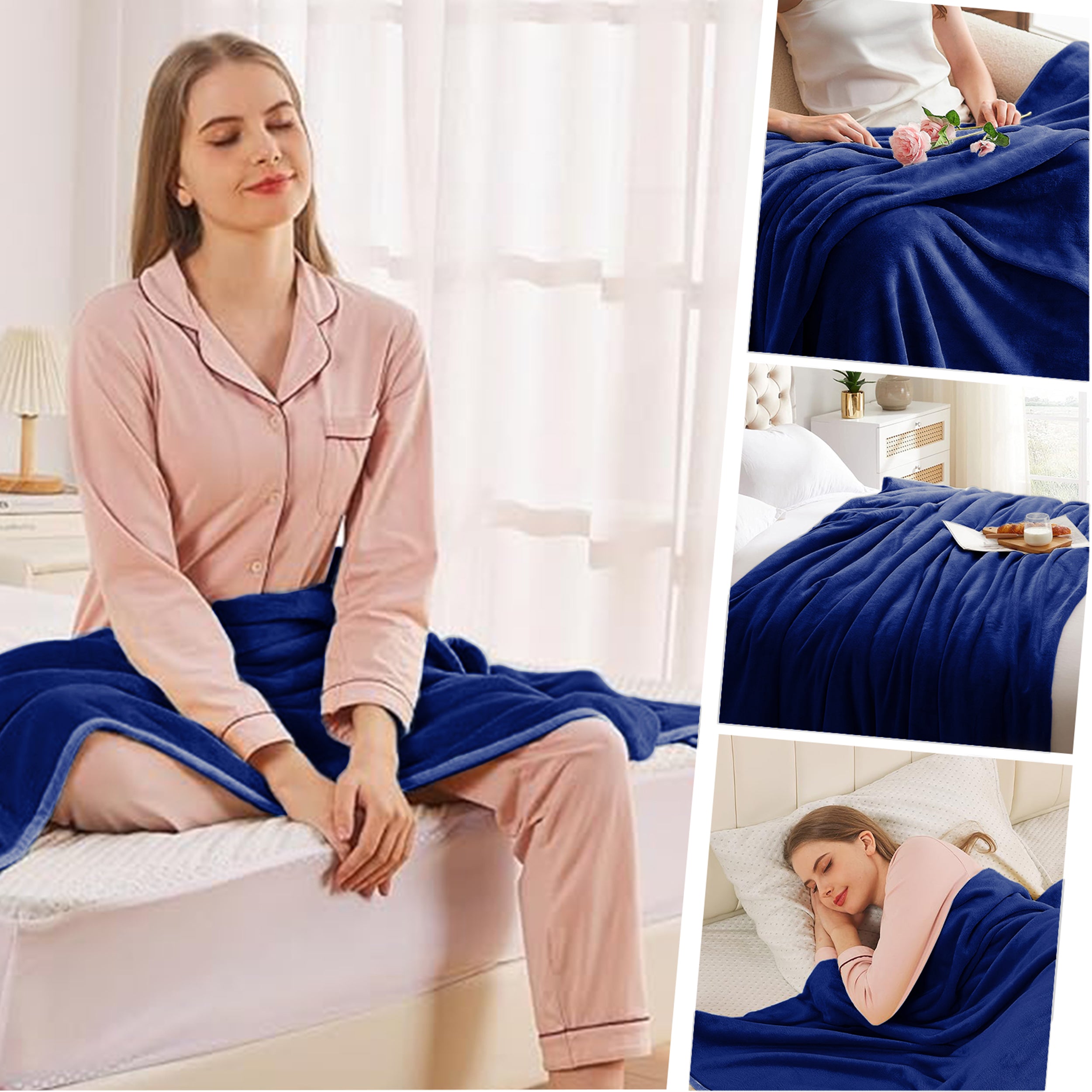 Lightweight Super Soft 450 GSM Fluffy Mink Throw Blanket