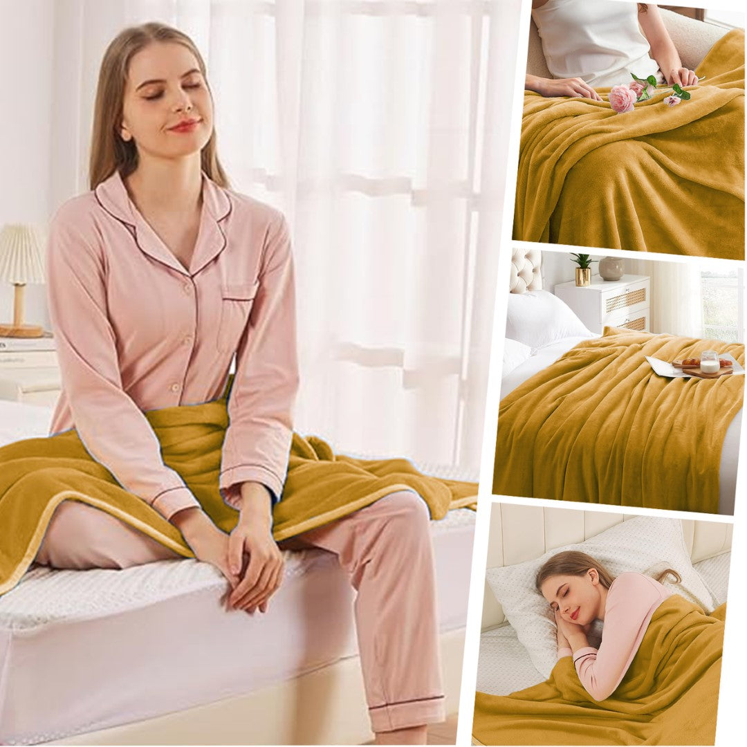 Lightweight Super Soft 450 GSM Fluffy Mink Throw Blanket