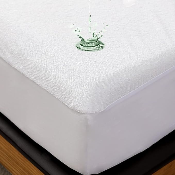 Waterproof Dust Mite Proof Terry Towel Mattress Protector -35 cm Deep
