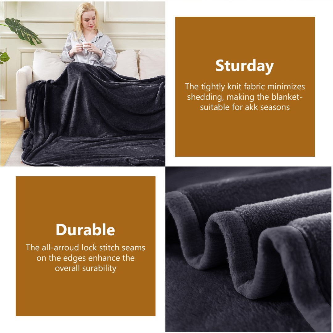 Lightweight Super Soft 450 GSM Fluffy Mink Throw Blanket
