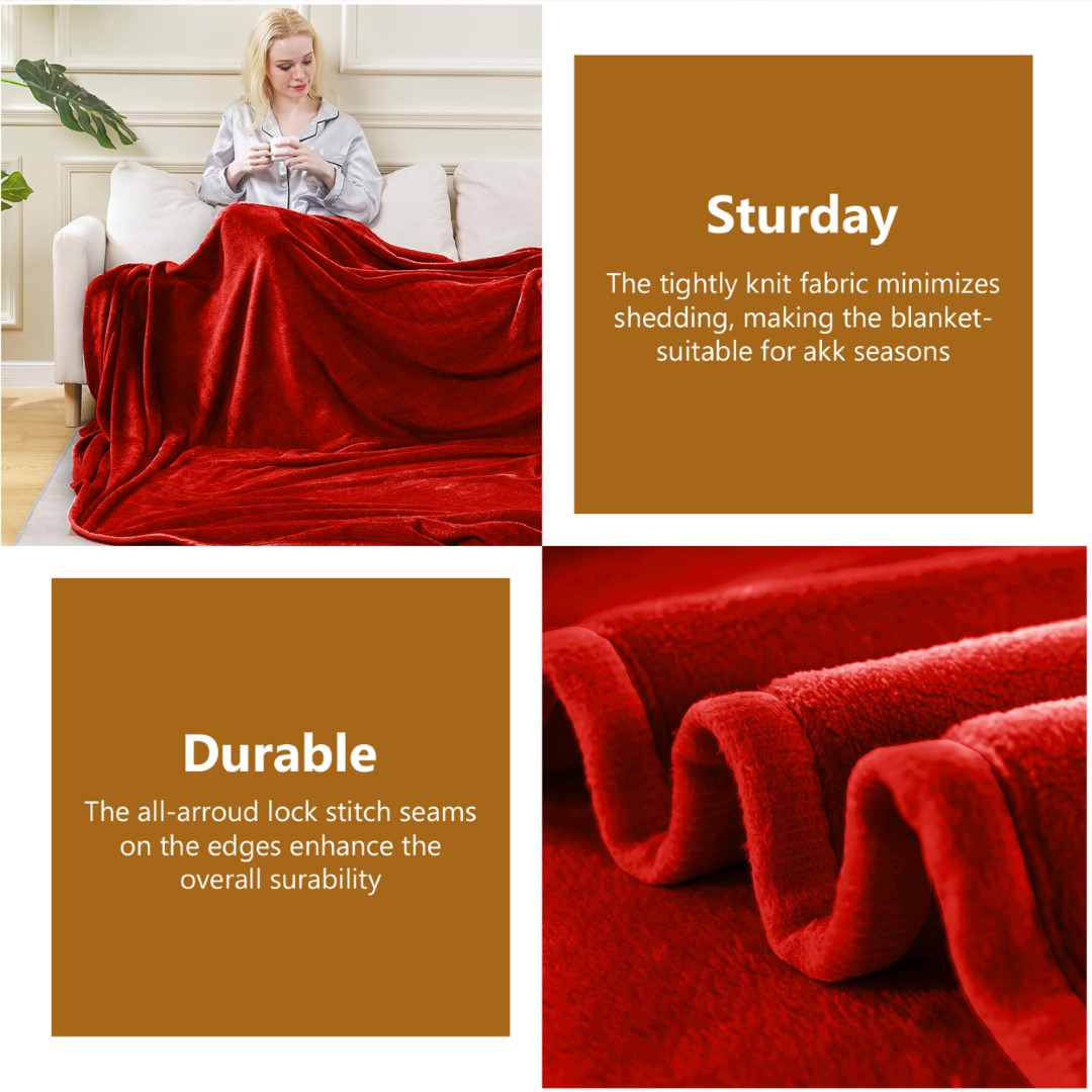 Lightweight Super Soft 450 GSM Fluffy Mink Throw Blanket