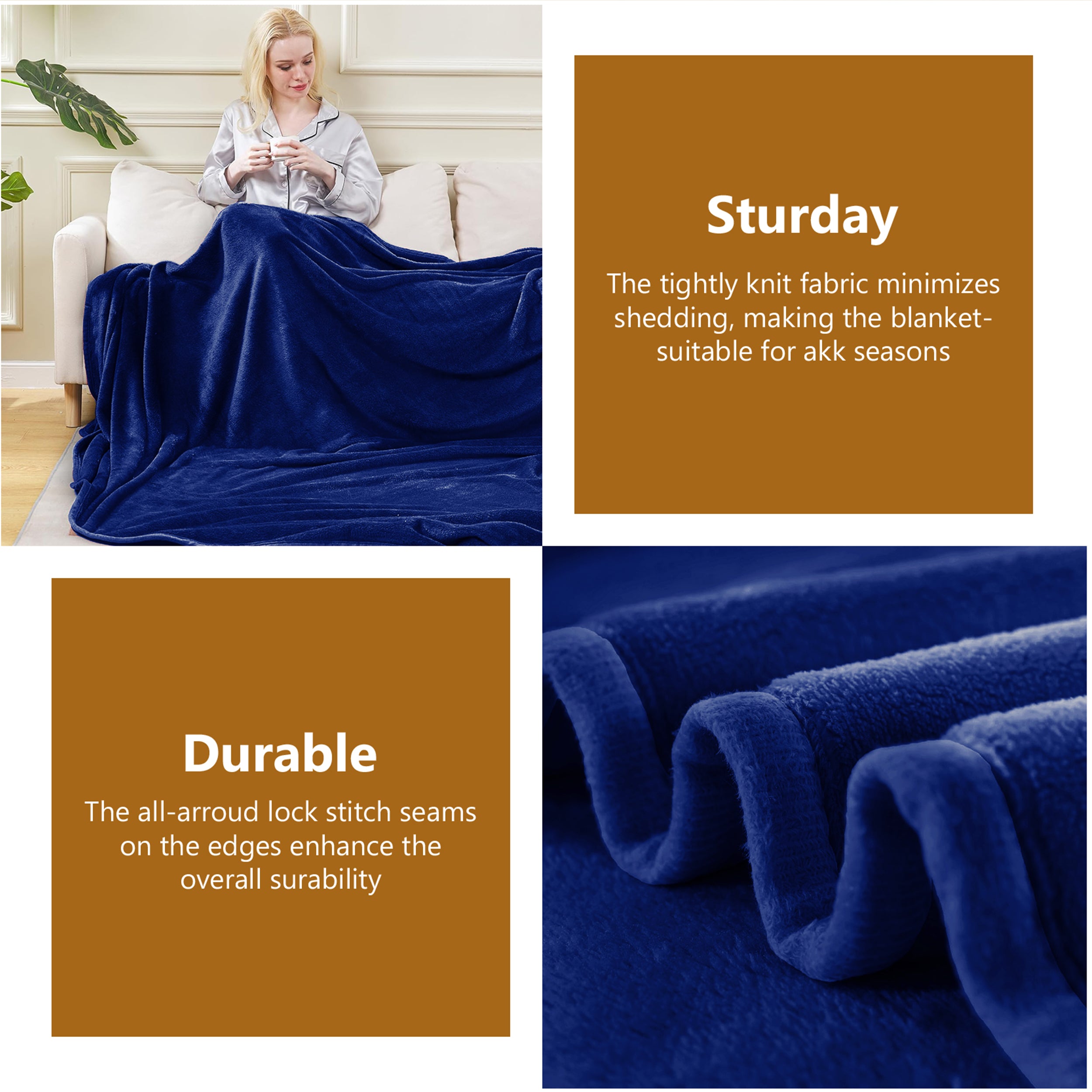Lightweight Super Soft 450 GSM Fluffy Mink Throw Blanket