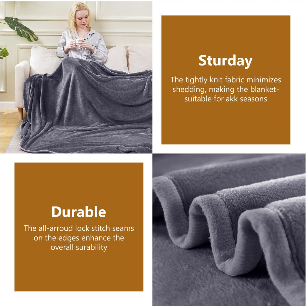 Lightweight Super Soft 450 GSM Fluffy Mink Throw Blanket