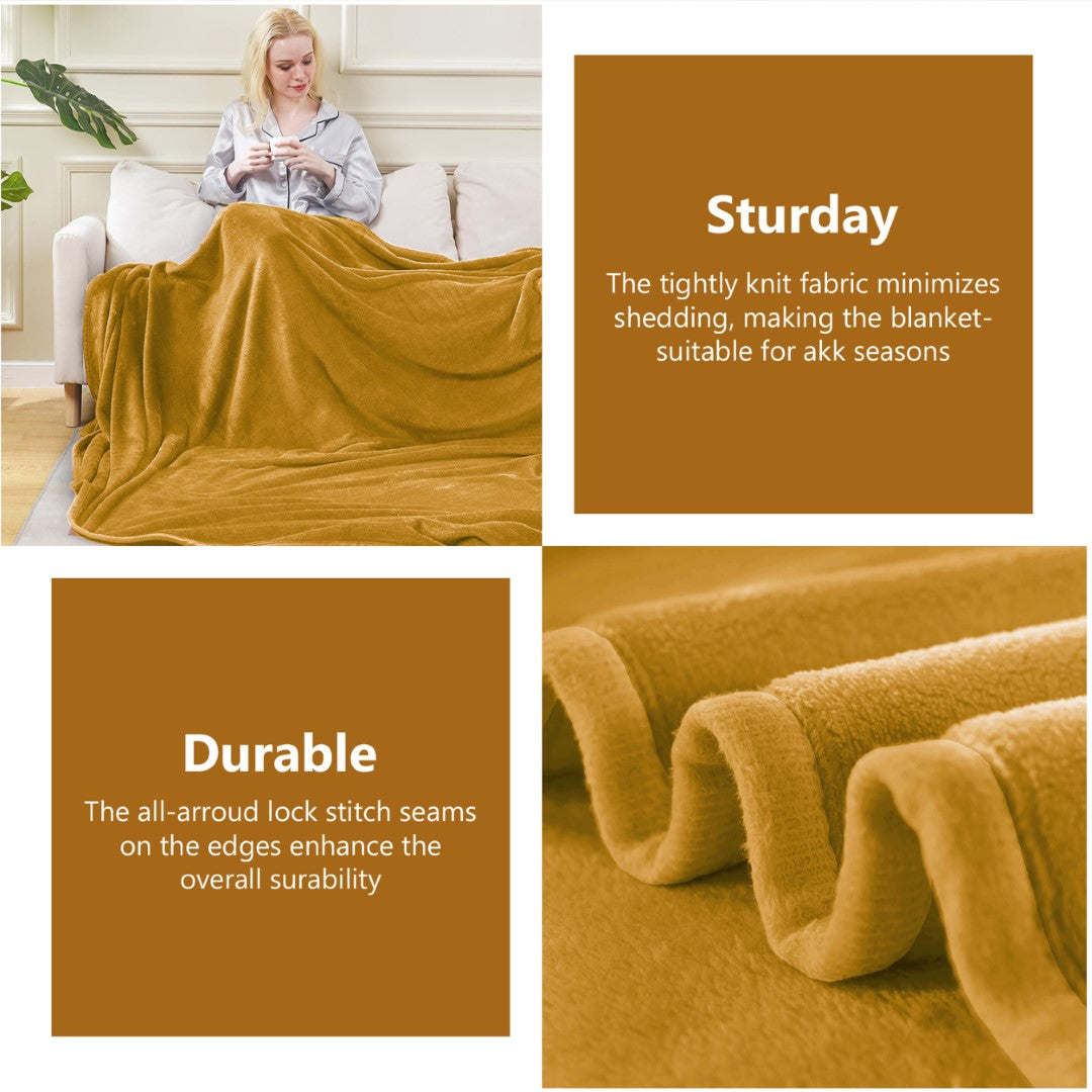 Lightweight Super Soft 450 GSM Fluffy Mink Throw Blanket