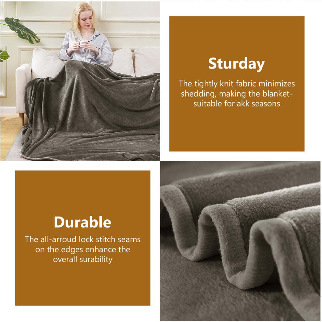 Lightweight Super Soft 450 GSM Fluffy Mink Throw Blanket