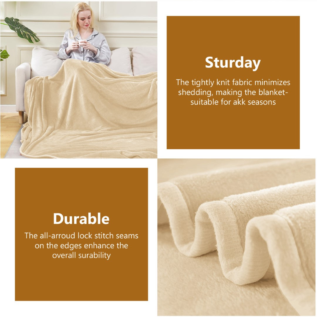 Lightweight Super Soft 450 GSM Fluffy Mink Throw Blanket