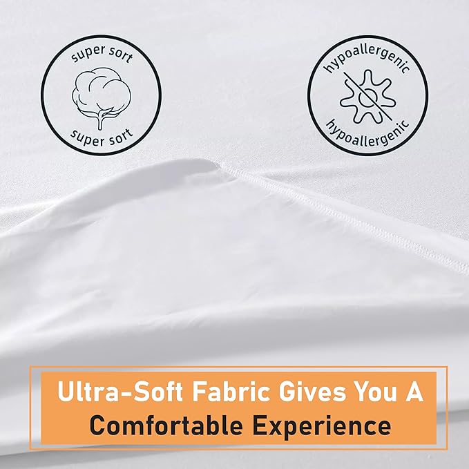 Waterproof Dust Mite Proof Terry Towel Mattress Protector -35 cm Deep