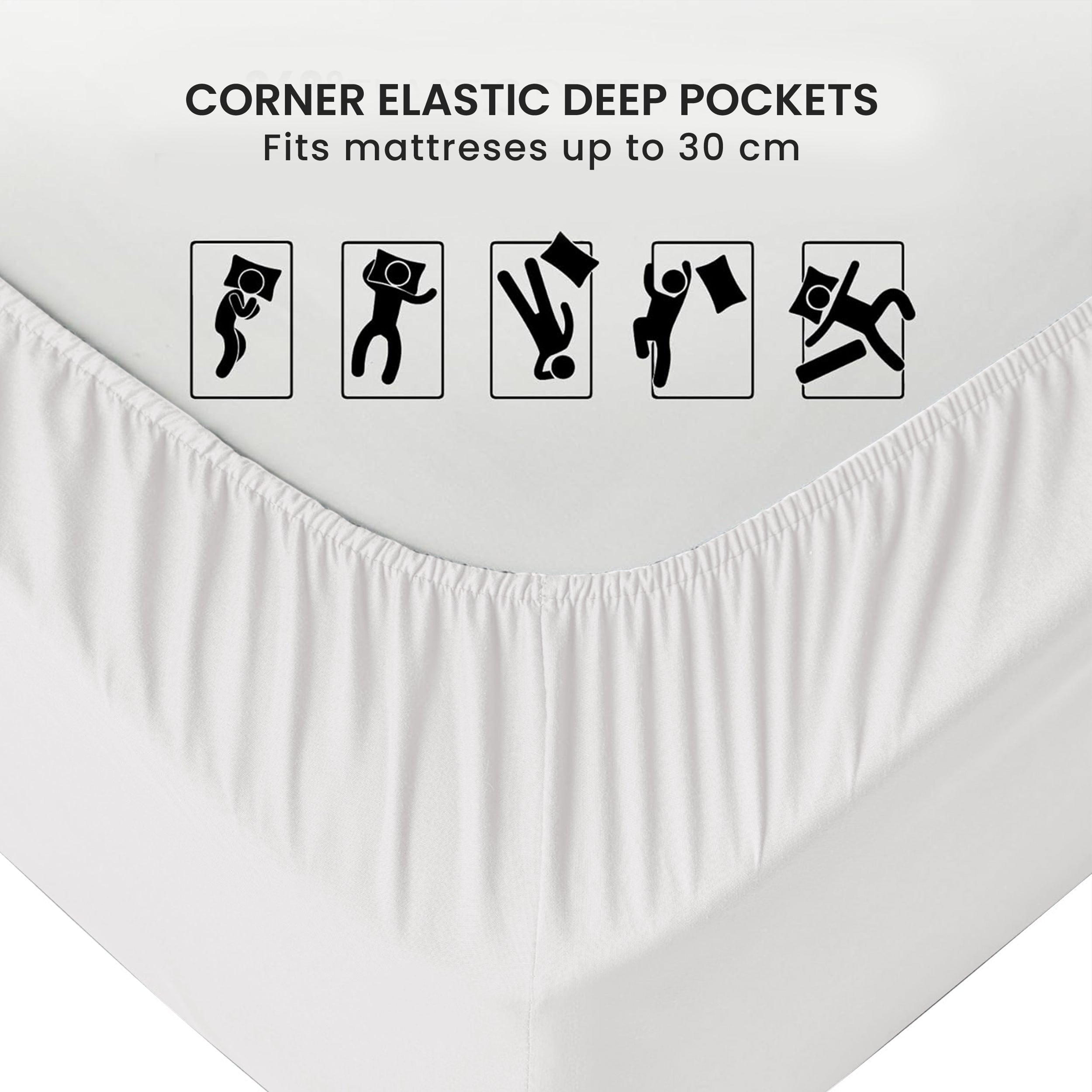 Fade Resistant Brushed Microfiber 30 Cm Deep Pocket Microfiber Fitted Sheet