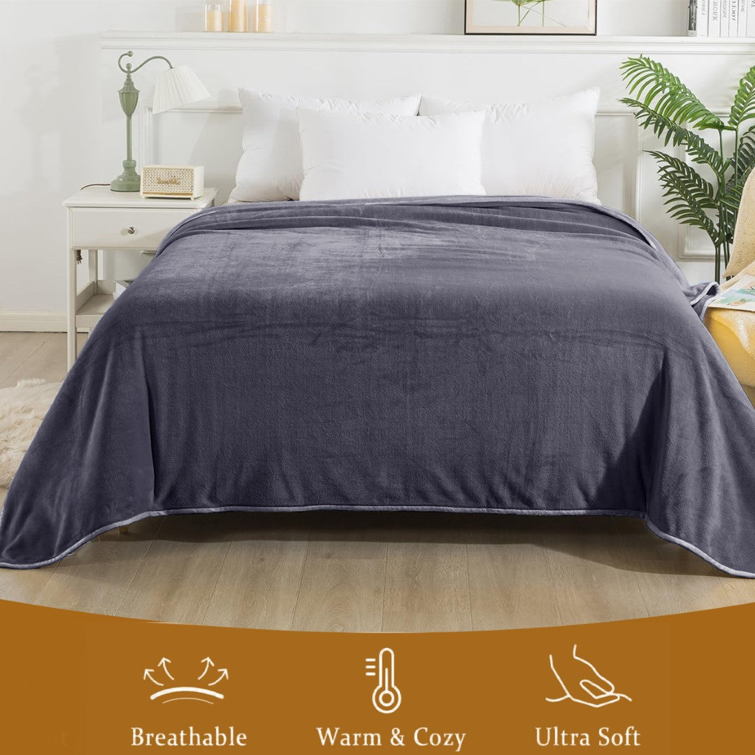 Lightweight Super Soft 450 GSM Fluffy Mink Throw Blanket