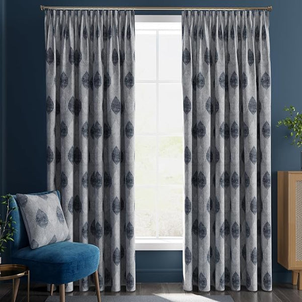 Olivia Soft Chenille Readymade Fully Lined Window Curtains