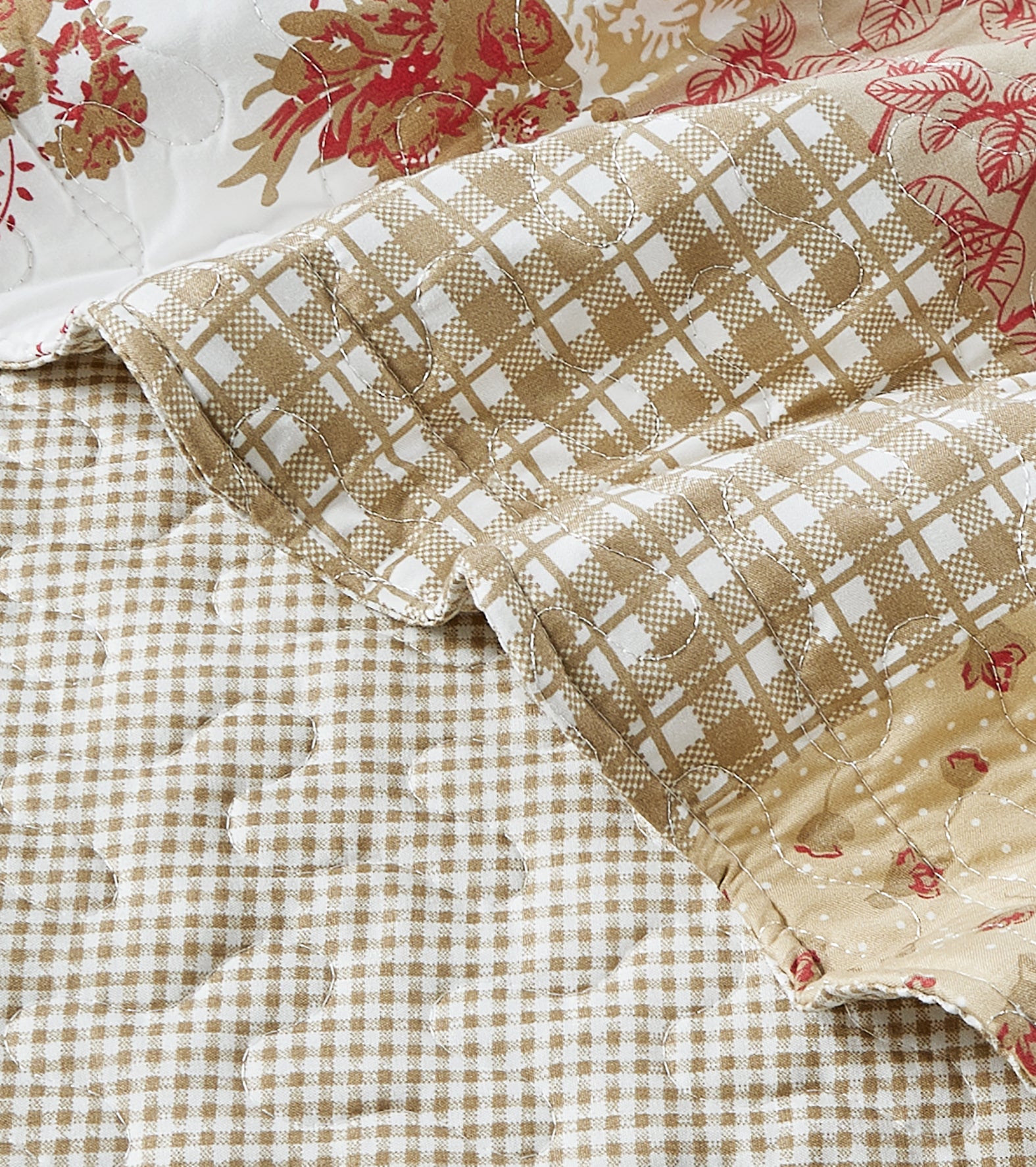 Luxury Quilted Patchwork Embroidered Bedspread Comforter with Pillow Case