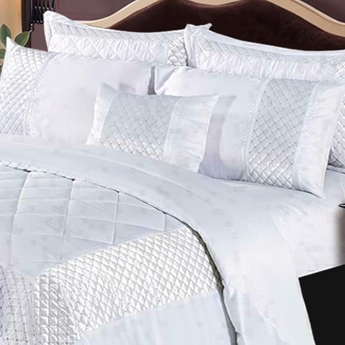 Atlanta Quilted Satin Sequence Design Bedspread Comforter with Pillow Case