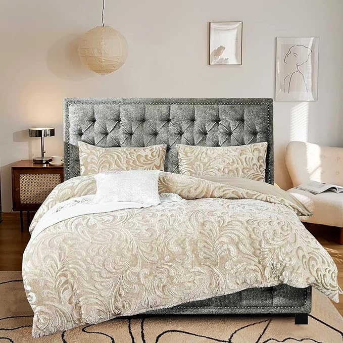 Pressed Velvet Teddy Fleece Duvet Cover Set