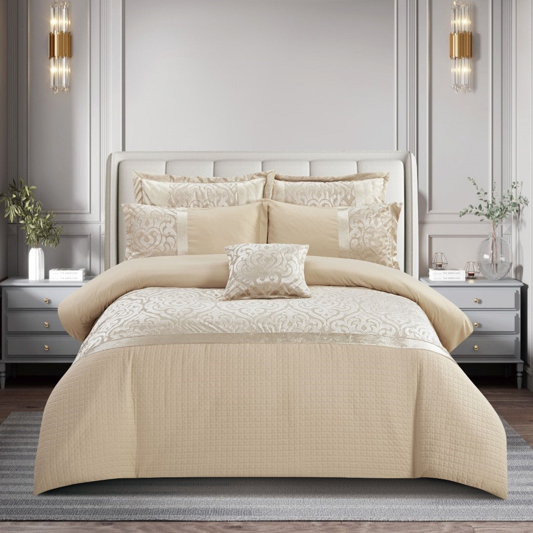 Soft Jacquard Velvet Infinity Duvet Cover Set