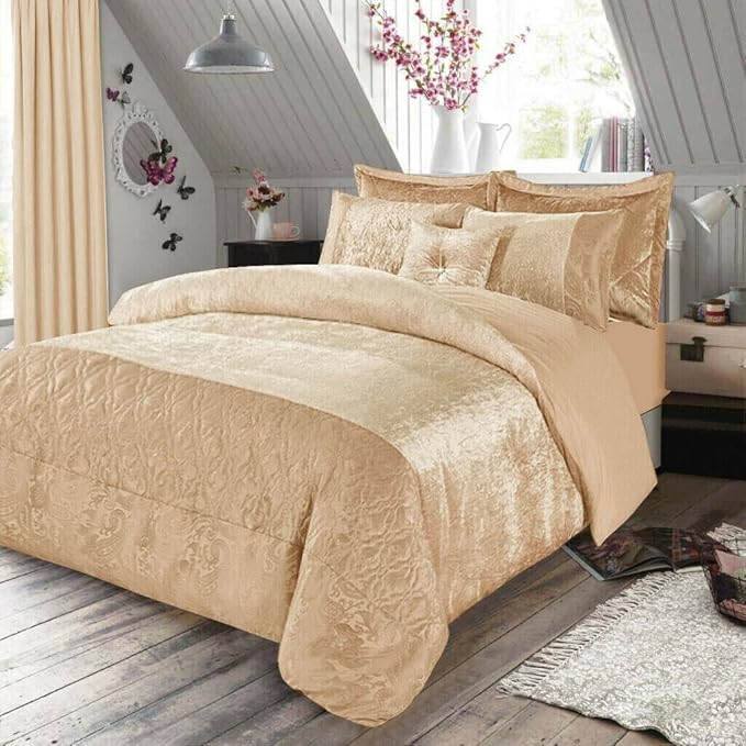 Luxury Crushed Velvet Santiago Duvet Cover Set