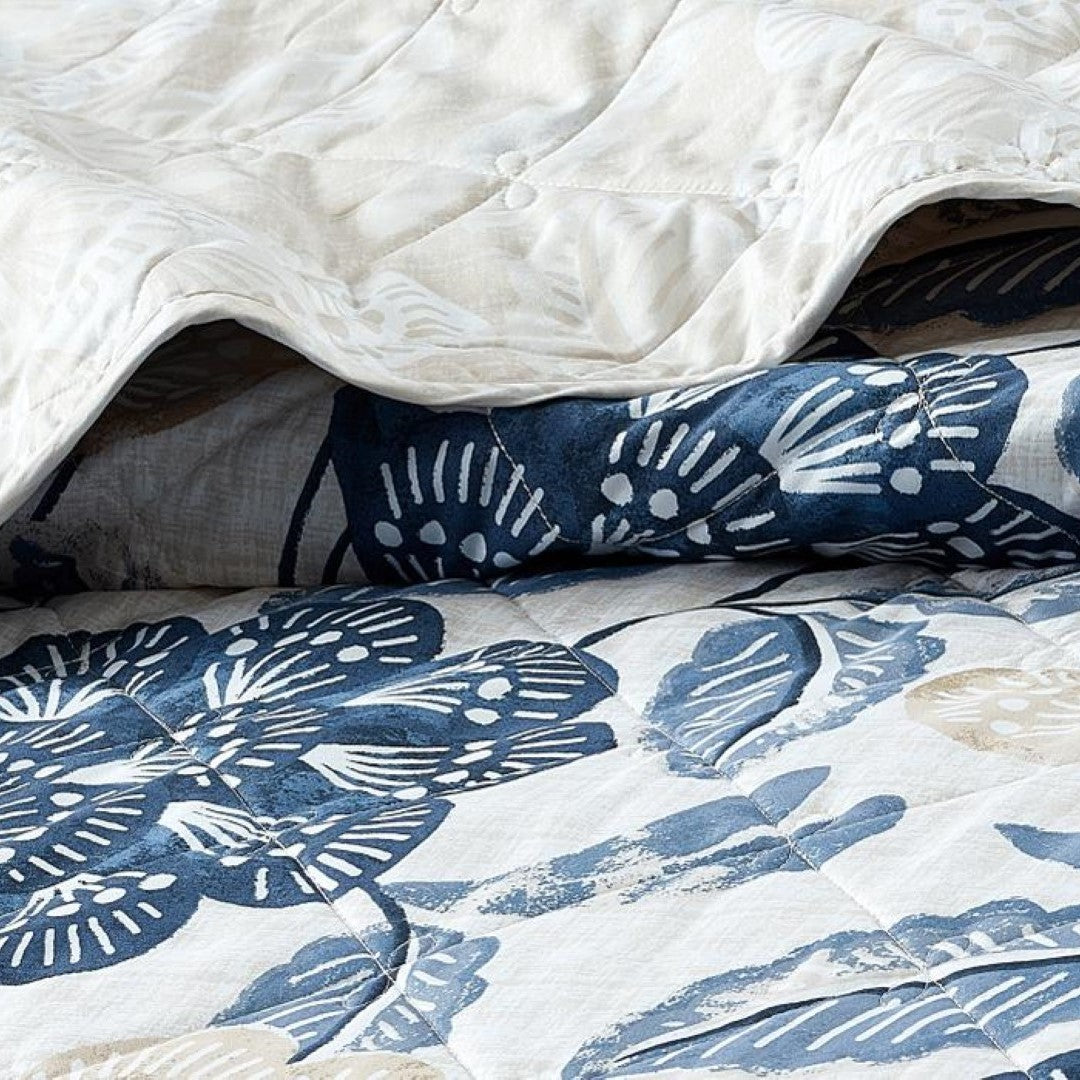 Printed Embroidered Quilted Bedspread Comforter with Pillow Case