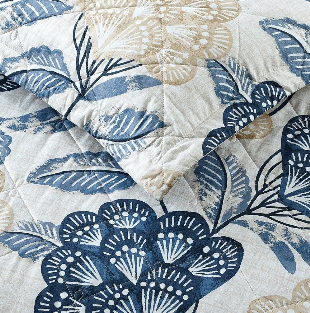 Printed Embroidered Quilted Bedspread Comforter with Pillow Case
