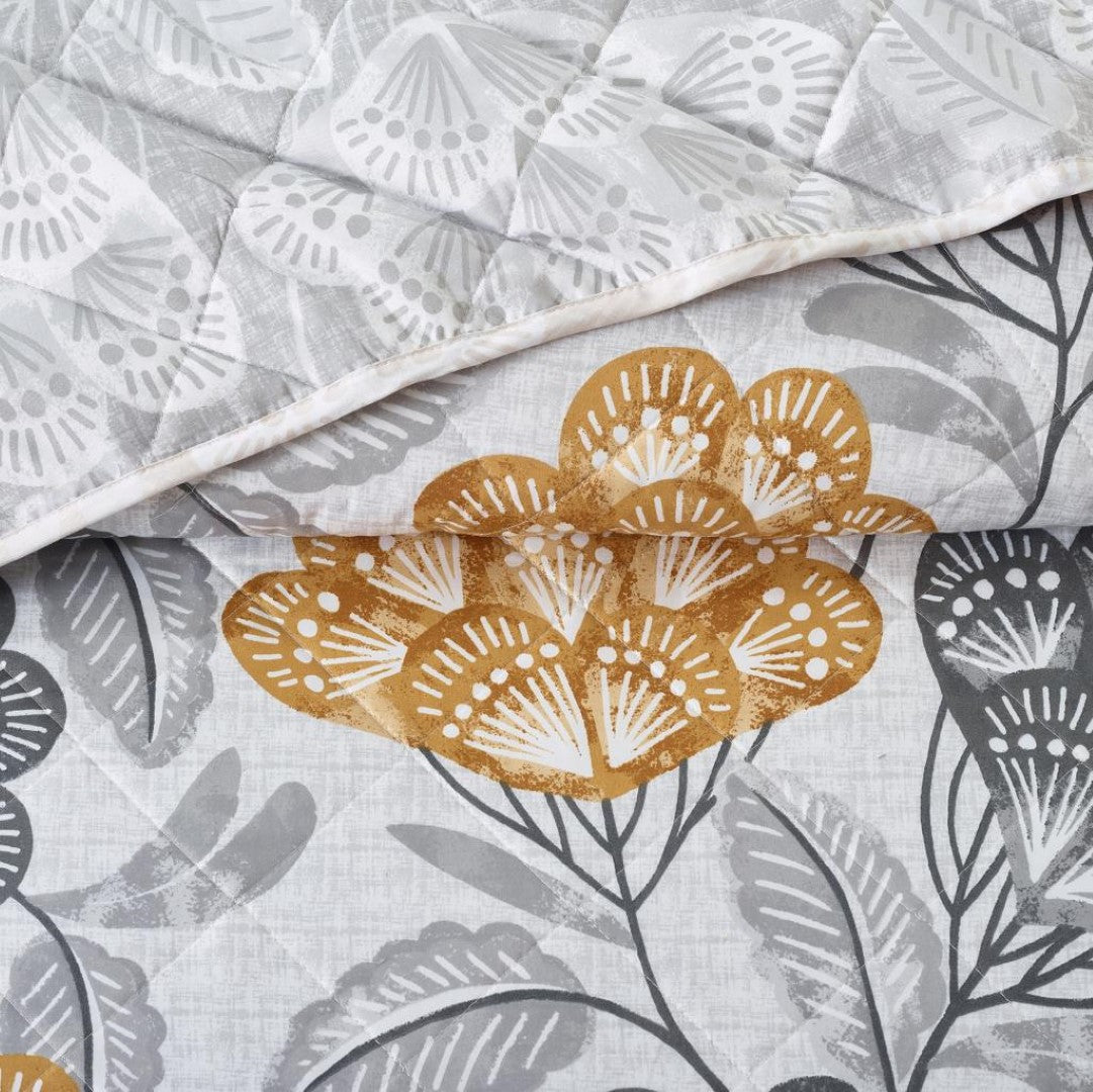 Printed Embroidered Quilted Bedspread Comforter with Pillow Case