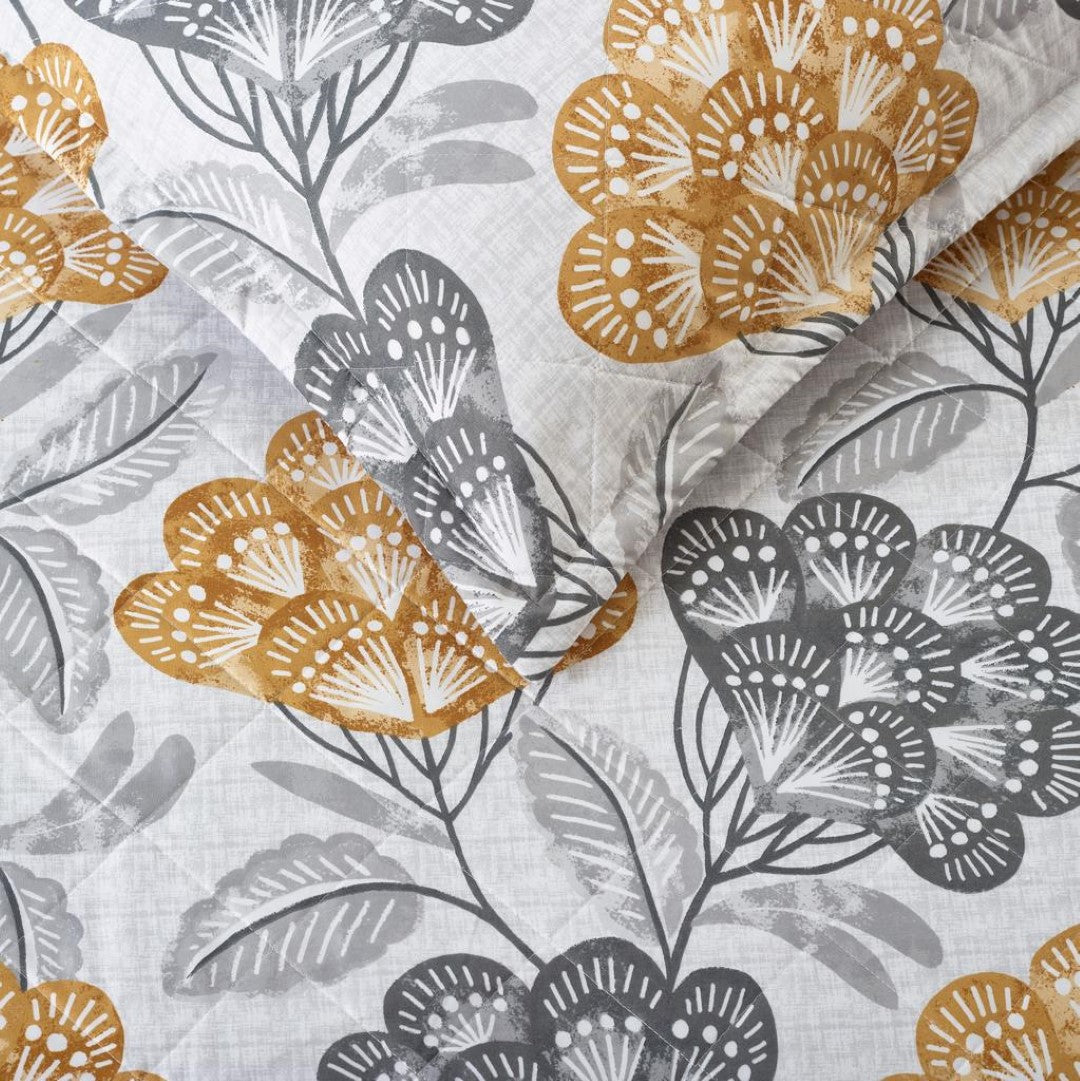Printed Embroidered Quilted Bedspread Comforter with Pillow Case