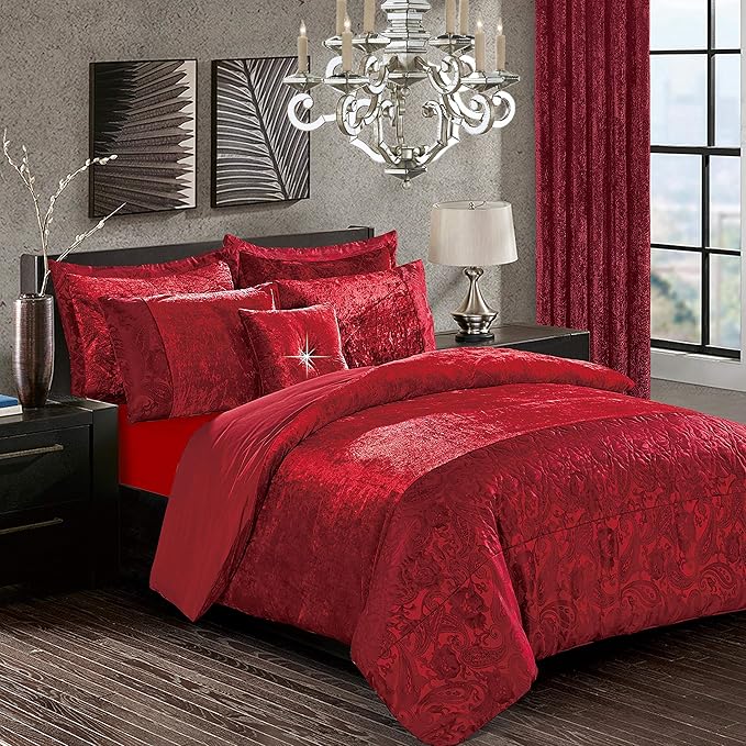 Luxury Crushed Velvet Santiago Duvet Cover Set