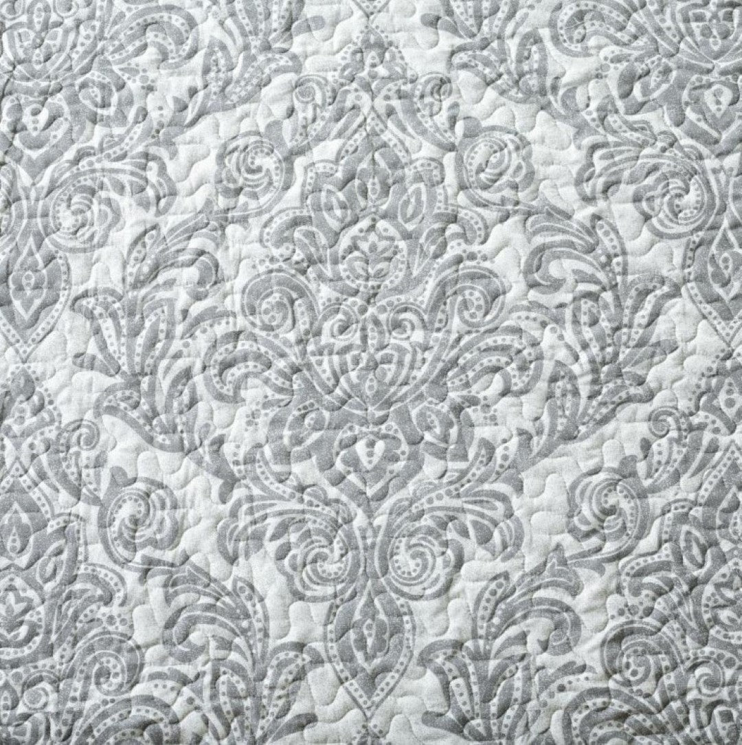 Printed Embroidered Quilted Bedspread Comforter with Pillow Case