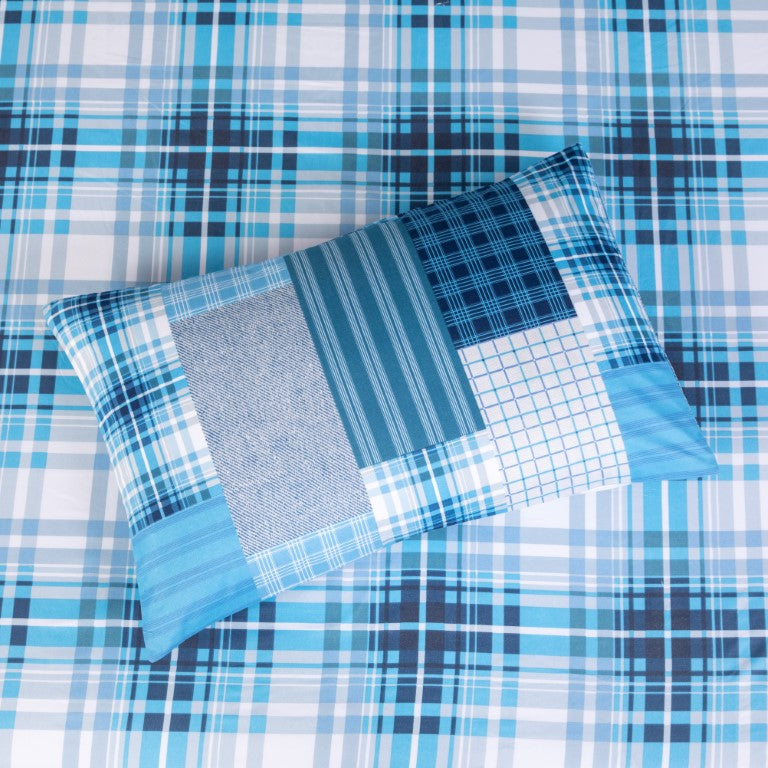 Breathable Microfibre Quilt Duvet Cover Set With Fitted Sheet