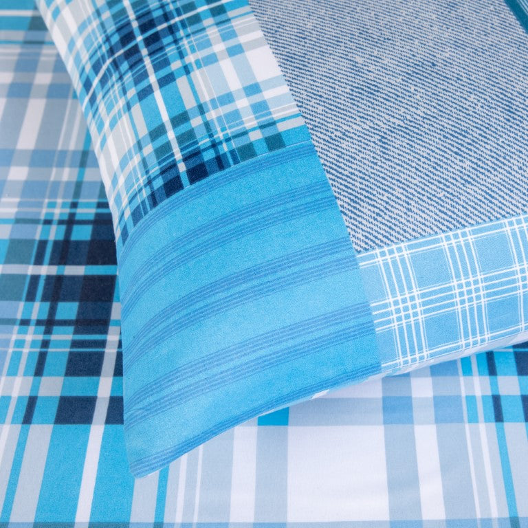 Breathable Microfibre Quilt Duvet Cover Set With Fitted Sheet