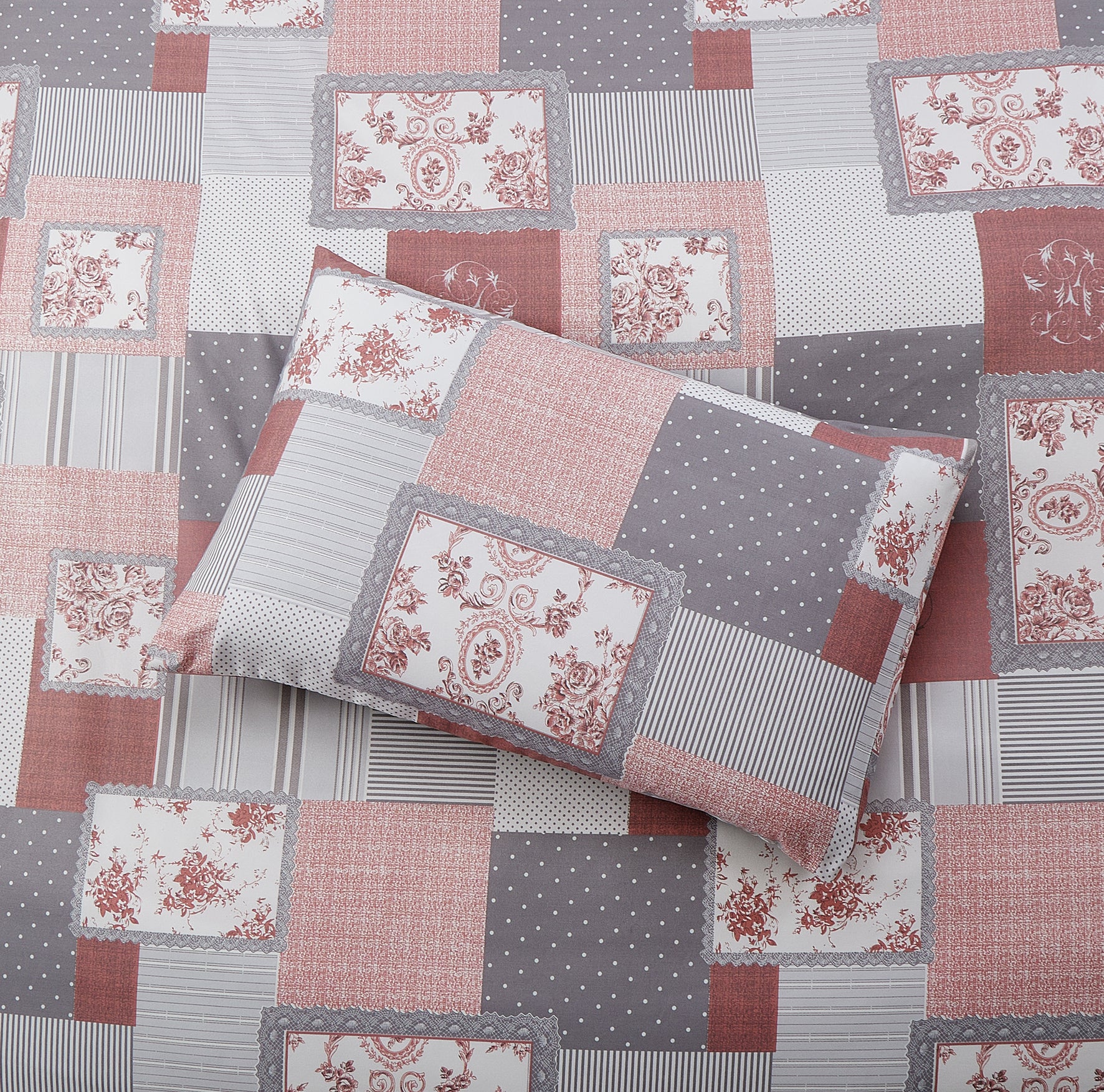 Breathable Microfibre Quilt Duvet Cover Set With Fitted Sheet