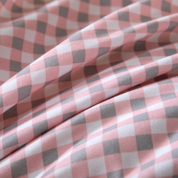 Breathable Microfibre Quilt Duvet Cover Set With Fitted Sheet