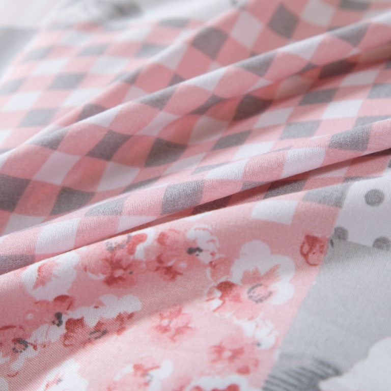 Breathable Microfibre Quilt Duvet Cover Set With Fitted Sheet