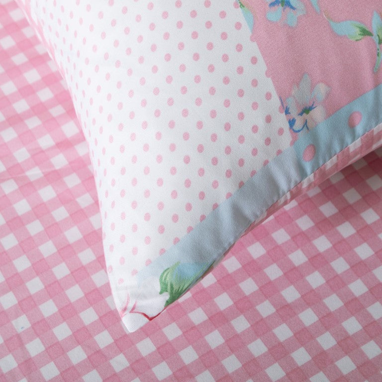 Breathable Microfibre Quilt Duvet Cover Set With Fitted Sheet