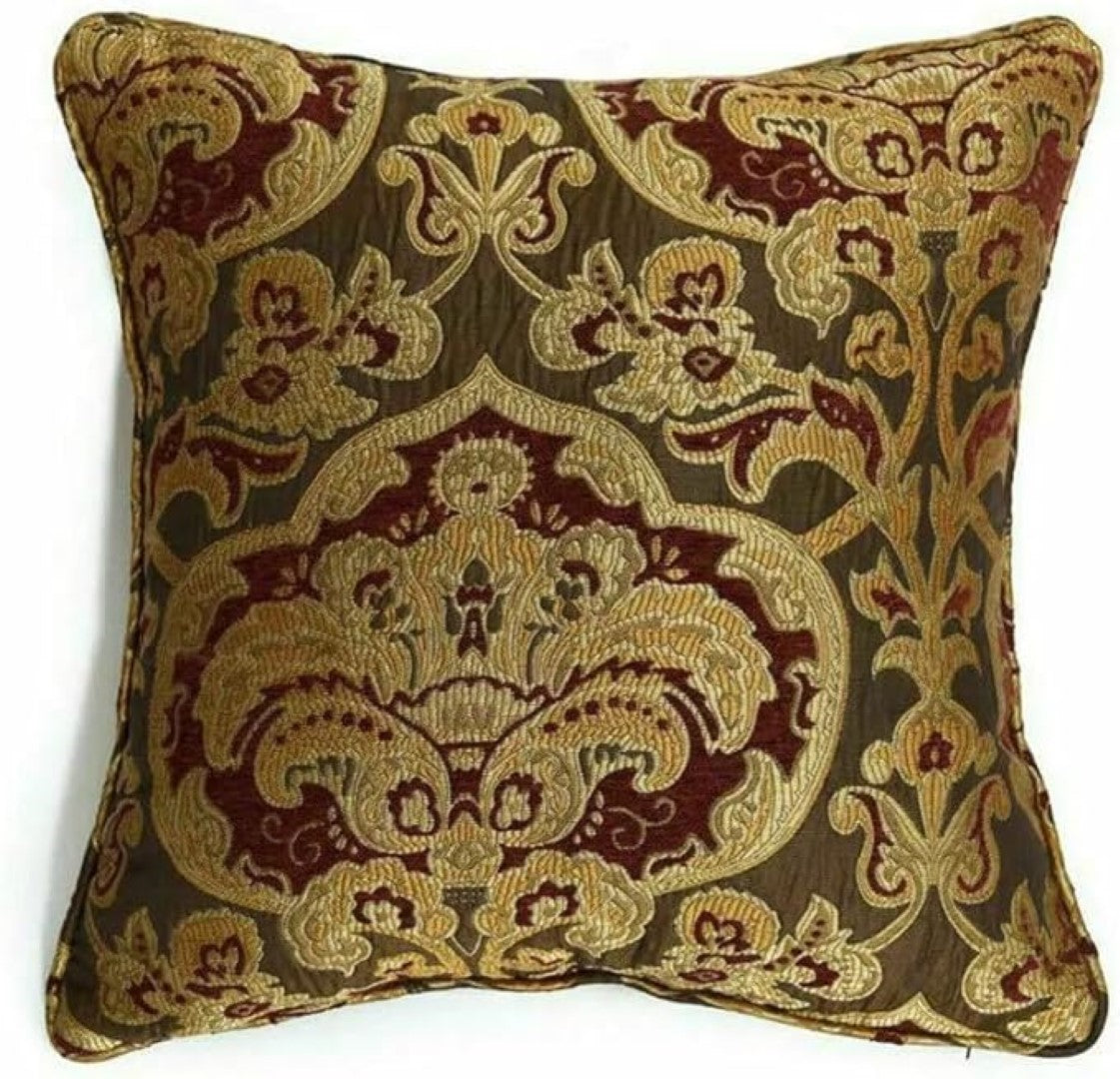 Floral Jacquard Square Sofa Cushion Cover for Bedroom