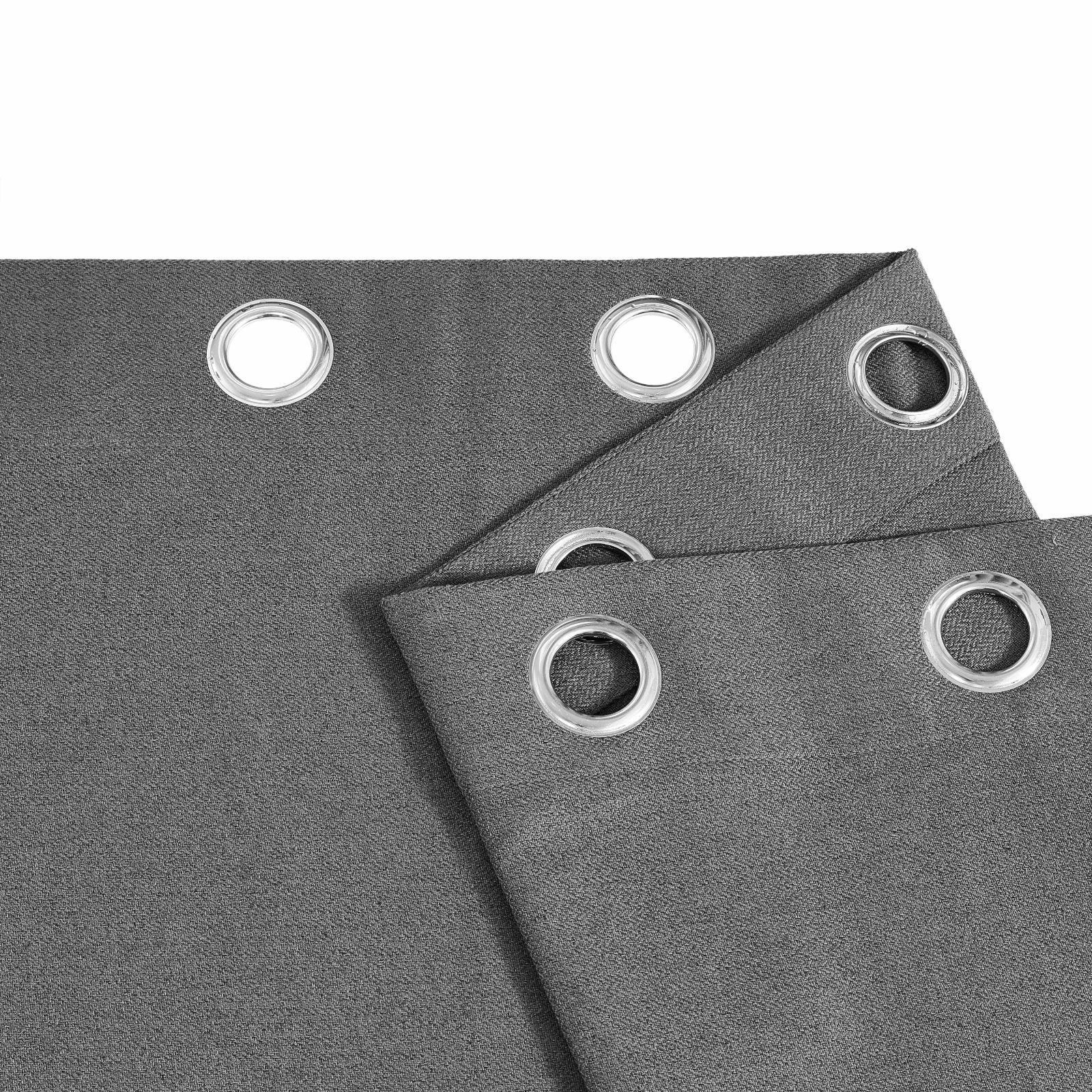 Thermal Insulated Heavy Eyelet Ring Top Blackout Living Room Curtains