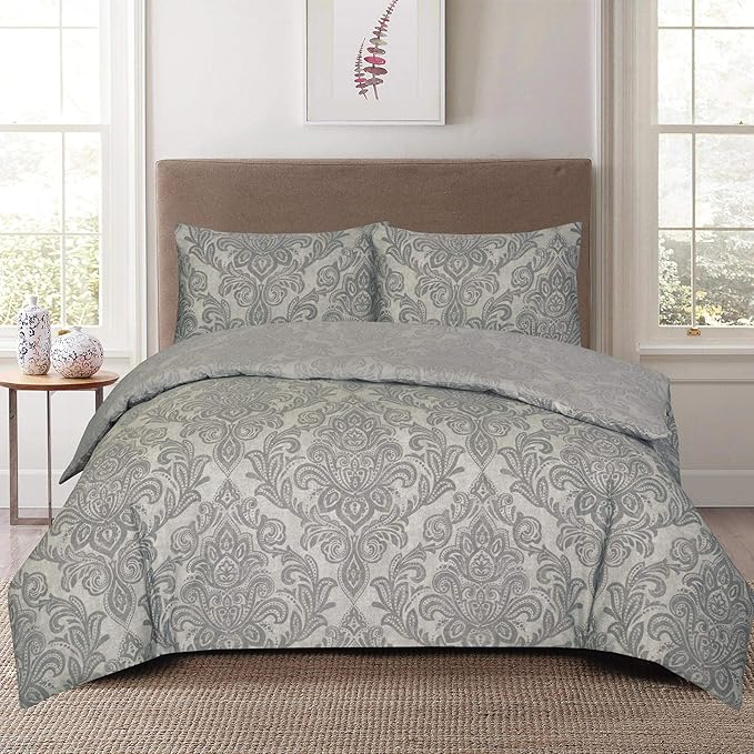 Breathable Microfiber Quilt Duvet Cover Set With Fitted Sheet