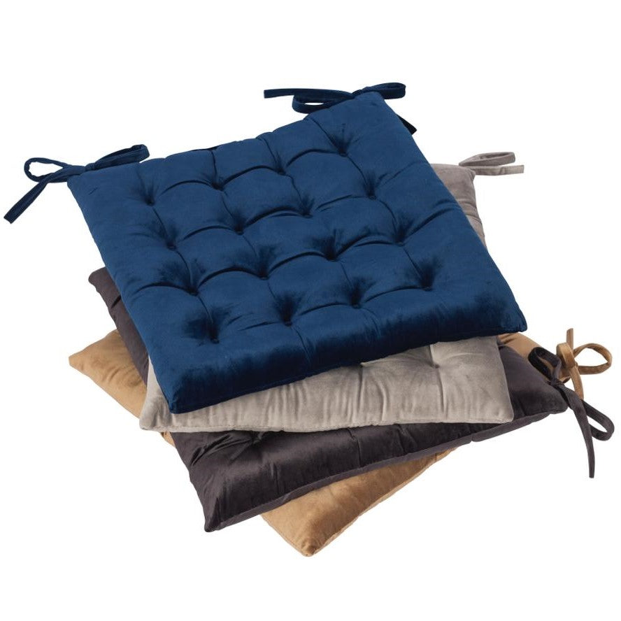 Ultra Soft Comfortable Velvet Chair Seat Pad with Ties Strap