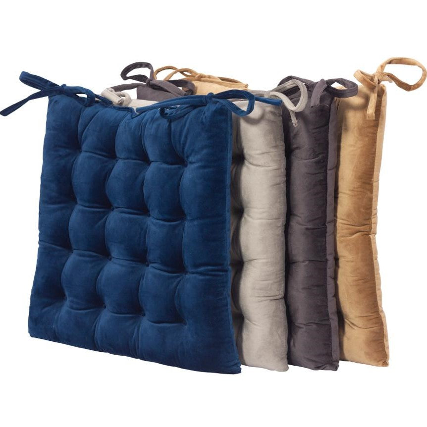 Ultra Soft Comfortable Velvet Chair Seat Pad with Ties Strap