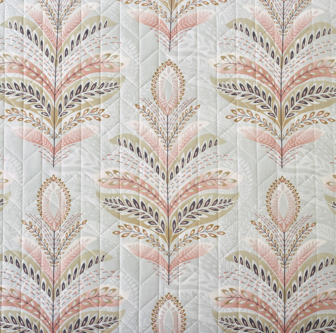 Printed Embroidered Quilted Bedspread Comforter with Pillow Case