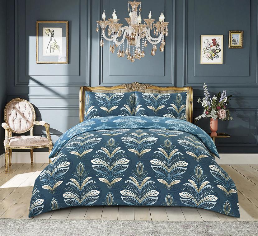 Breathable Microfibre Quilt Duvet Cover Set With Fitted Sheet