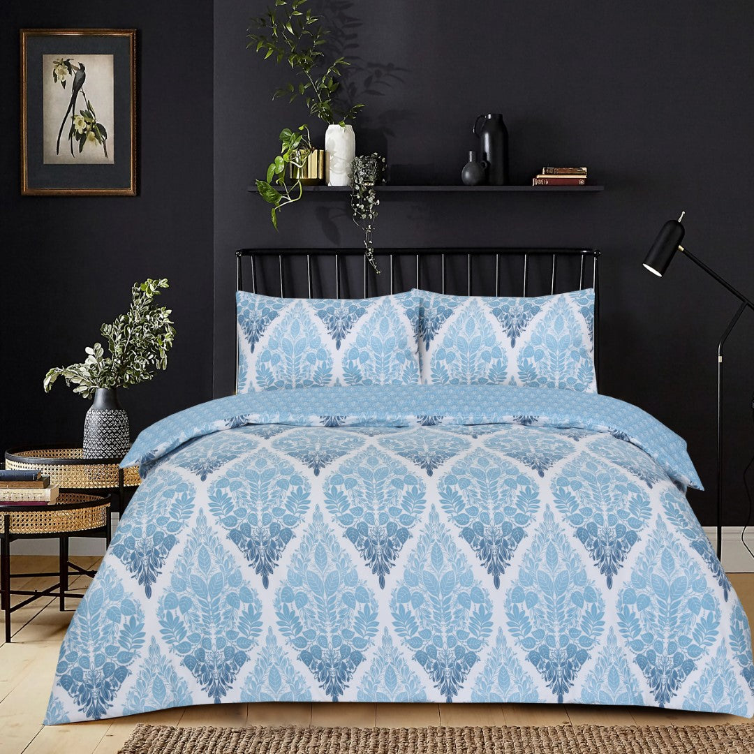 Breathable Cotton Rich Quilt Duvet Cover Set With Fitted Sheet