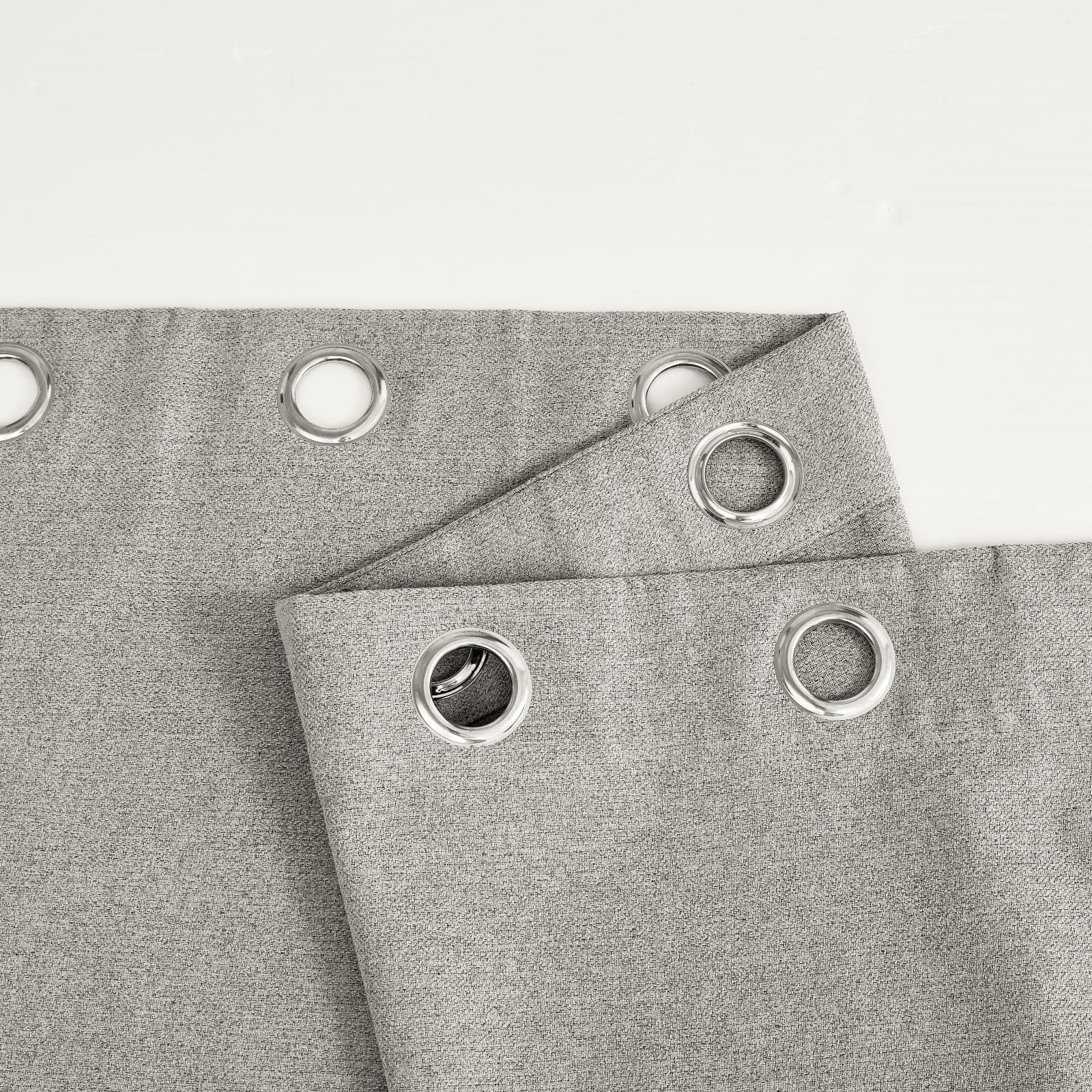Thermal Insulated Heavy Eyelet Ring Top Blackout Living Room Curtains