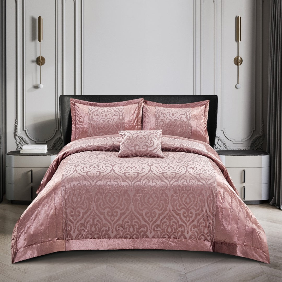 Infinity Jacquard Velvet Bedspread Comforter with Pillow Case