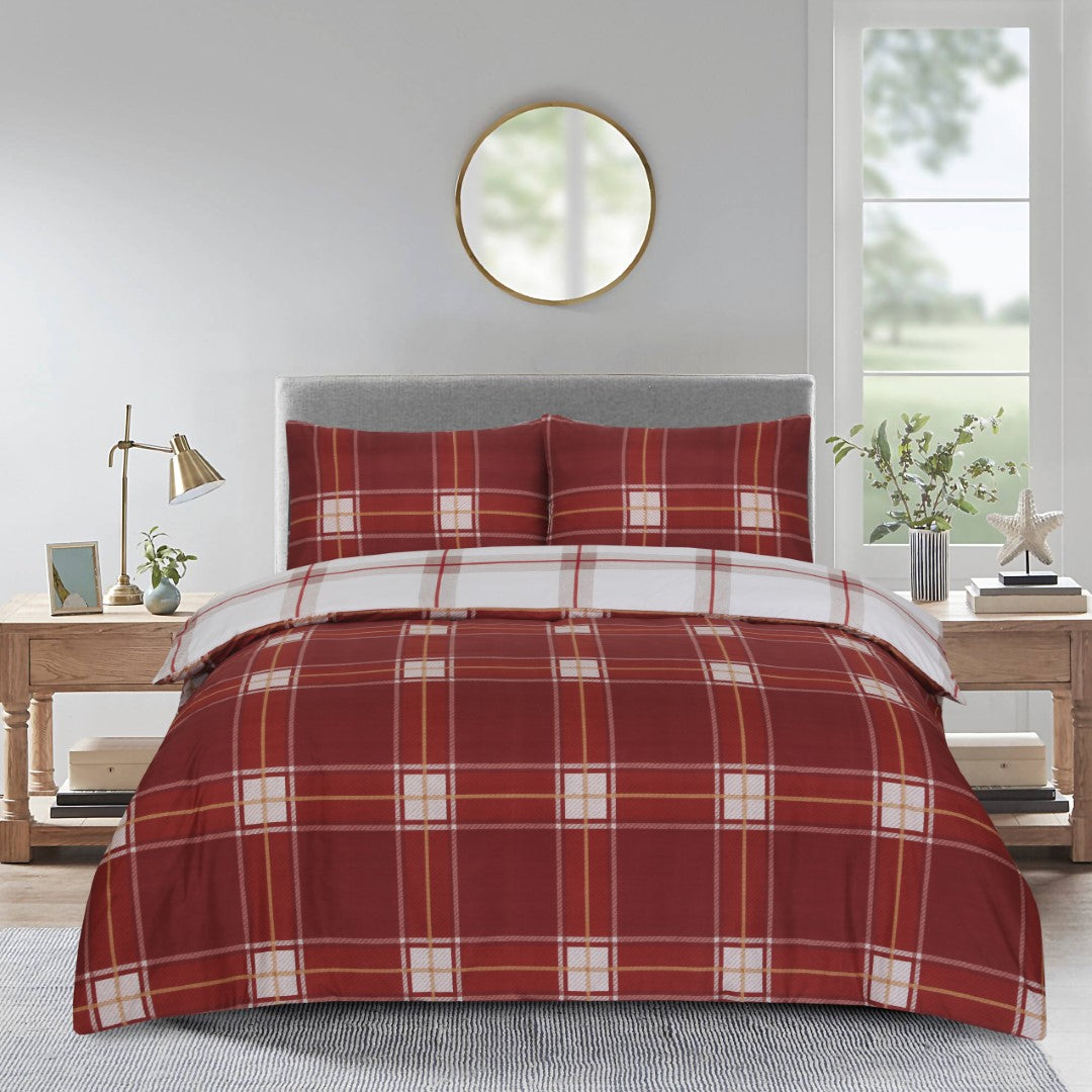 Breathable Microfiber Quilt Duvet Cover Set With Fitted Sheet